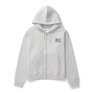 Nike x Stussy SS24 Full-Zip Fleece Hoodie 'Grey Black' FJ9181-050