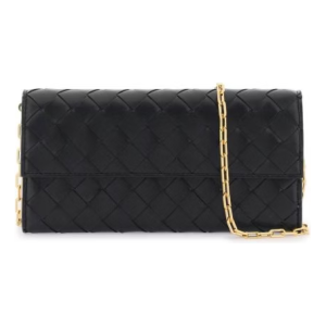 (WMNS) Bottega Veneta Wallet On Chain 'Black Gold' 741892-VCPP3-8425