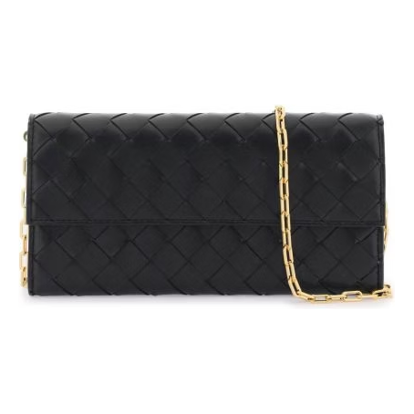 (WMNS) Bottega Veneta Wallet On Chain 'Black Gold' 741892-VCPP3-8425