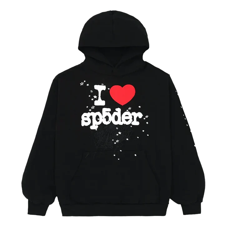 Sp5der I Heart SP5 Hoodie 'Black' SP5-LOVEBLK-HD