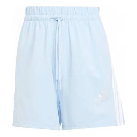 (WMNS) adidas Essentials 3-Stripes Cotton Shorts Asia Sizing 'Glow Blue White' JD0911