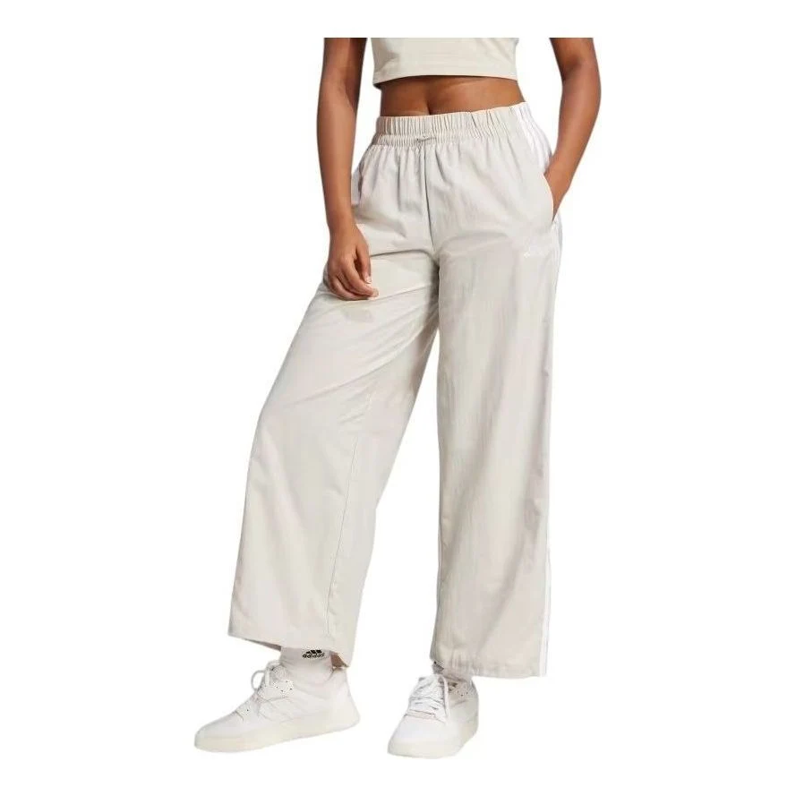 adidas Essentials 3-Stripes Lifestyle Woven Parachute Pants Asia Sizing 'Beige White' JC8168