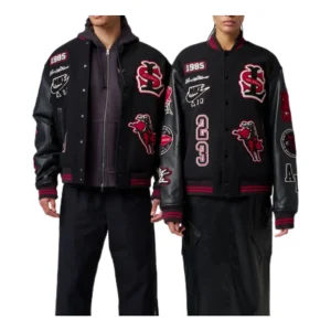 Air Jordan x Levi's Varsity Jacket Asia Sizing 'Black Gym Red' IM6739-010
