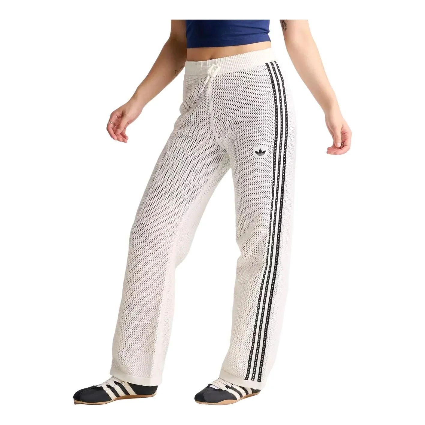 (WMNS) adidas Originals Knitted Crochet Firebird Track Pants Asia Sizing 'Off White' KC6493