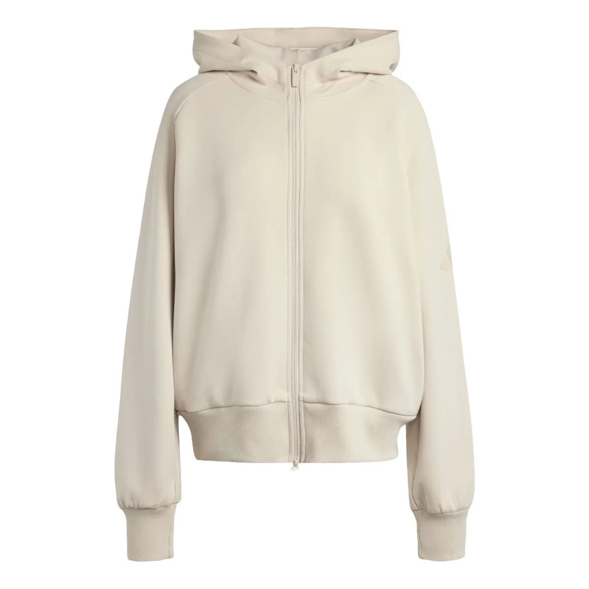 (WMNS) adidas Soft Lux Full Zip Hoodie 'Crystal Linen' KT0443
