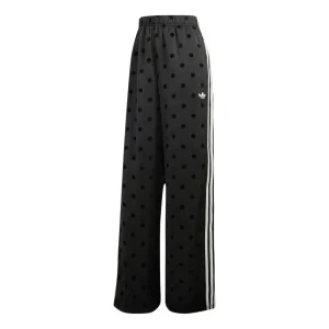 (WMNS) adidas Satin Polka Dots Wide Leg Pant Asia Sizing 'Black' KV1169