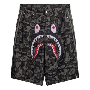 adidas x Bape Shark Denim Jorts 'Black' KF4917