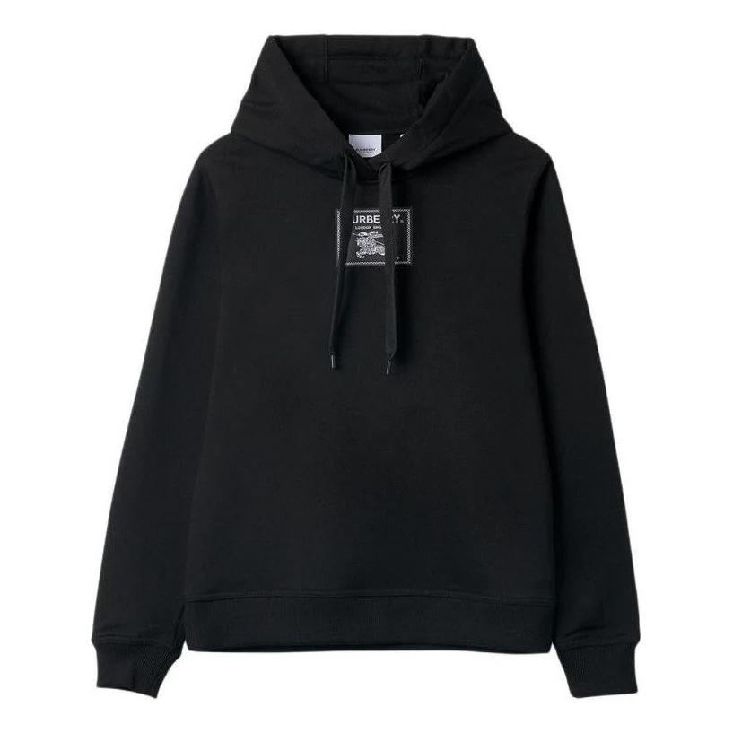 (WMNS) Burberry Prosum Label Hoodie 'Black' 8063475