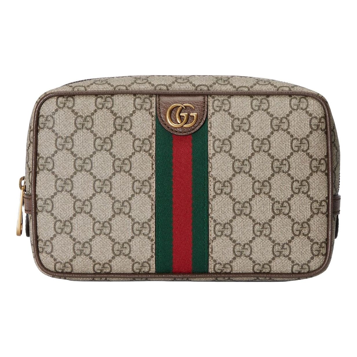 (WMNS) Gucci Savoy Toiletry Case With Web 'Beige Ebony' 760019-96IWT-8745