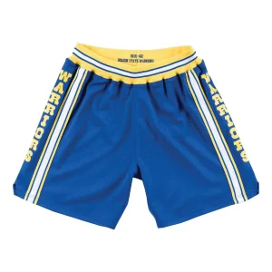Mitchell & Ness NBA Authentic Shorts Golden State Warriors Road 1981-82 'Blue Yellow' ASHRGS18038-GSWROYA81
