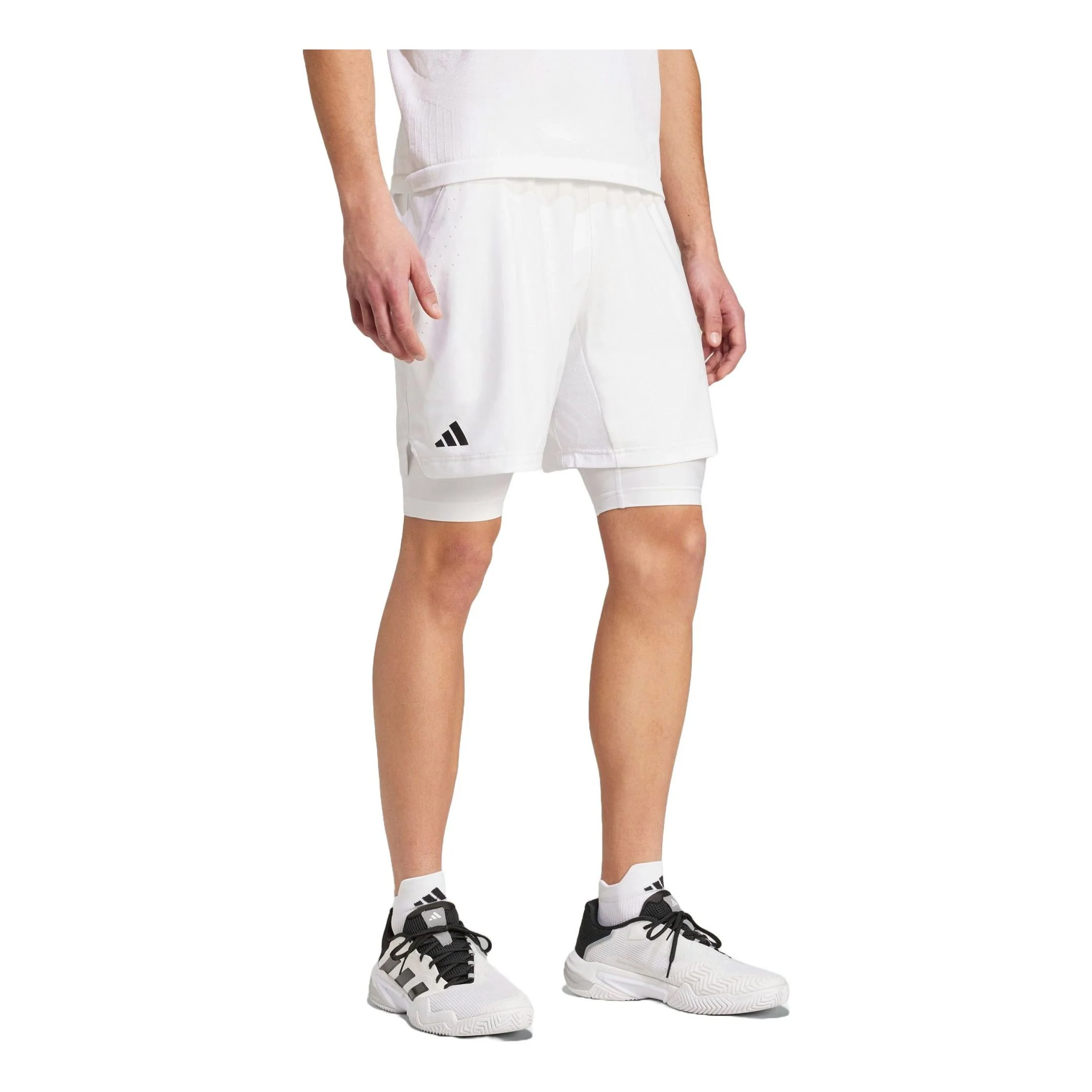 adidas Tennis Pro AEROREADY Shorts and Inner Shorts Set Asia Sizing 'White' IS8097
