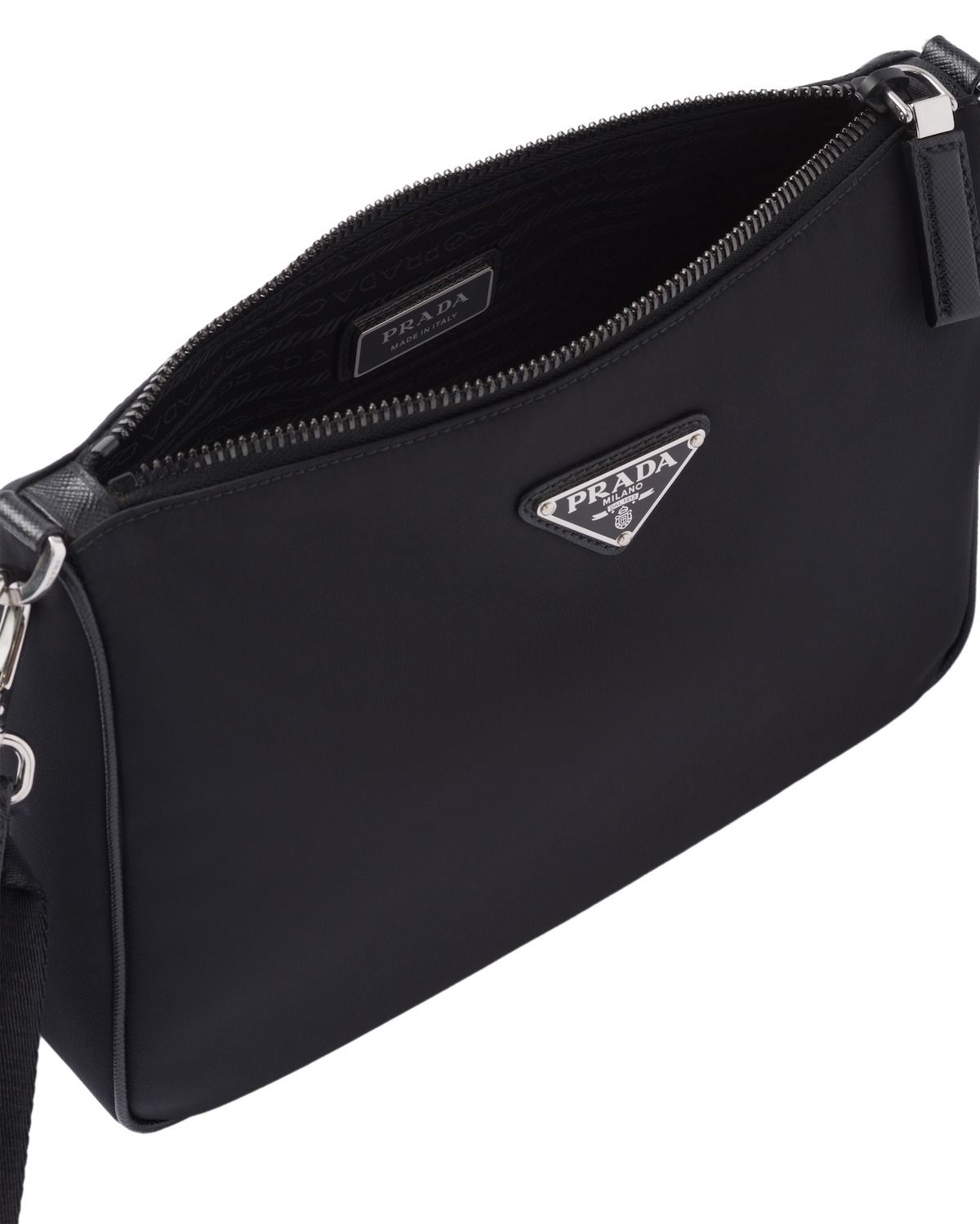 PRADA FW25 Re-Nylon and Saffiano Leather Shoulder Bag 'Black' 2VH113-2DMH-F0002 - Image 5