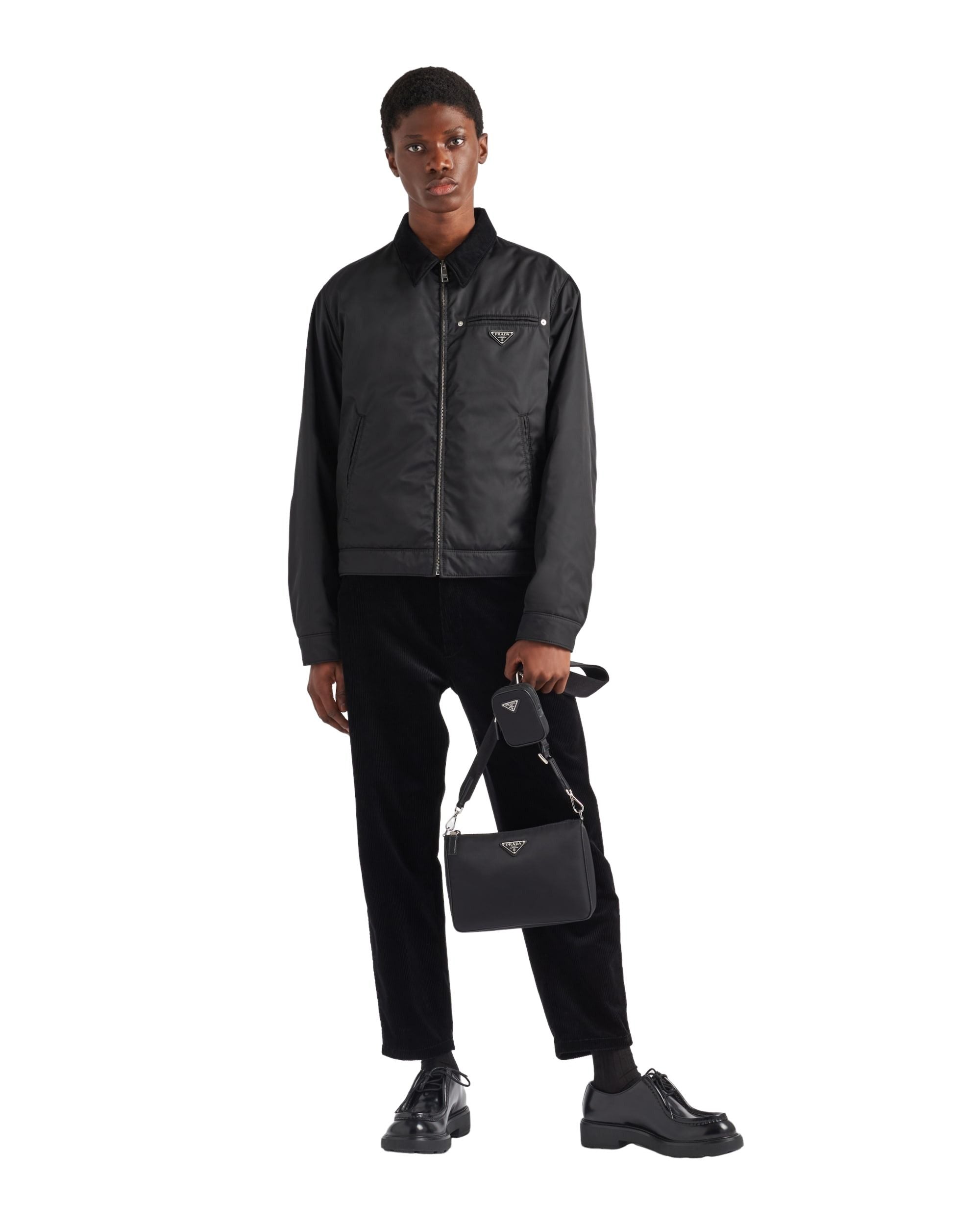 PRADA FW25 Re-Nylon and Saffiano Leather Shoulder Bag 'Black' 2VH113-2DMH-F0002 - Image 9