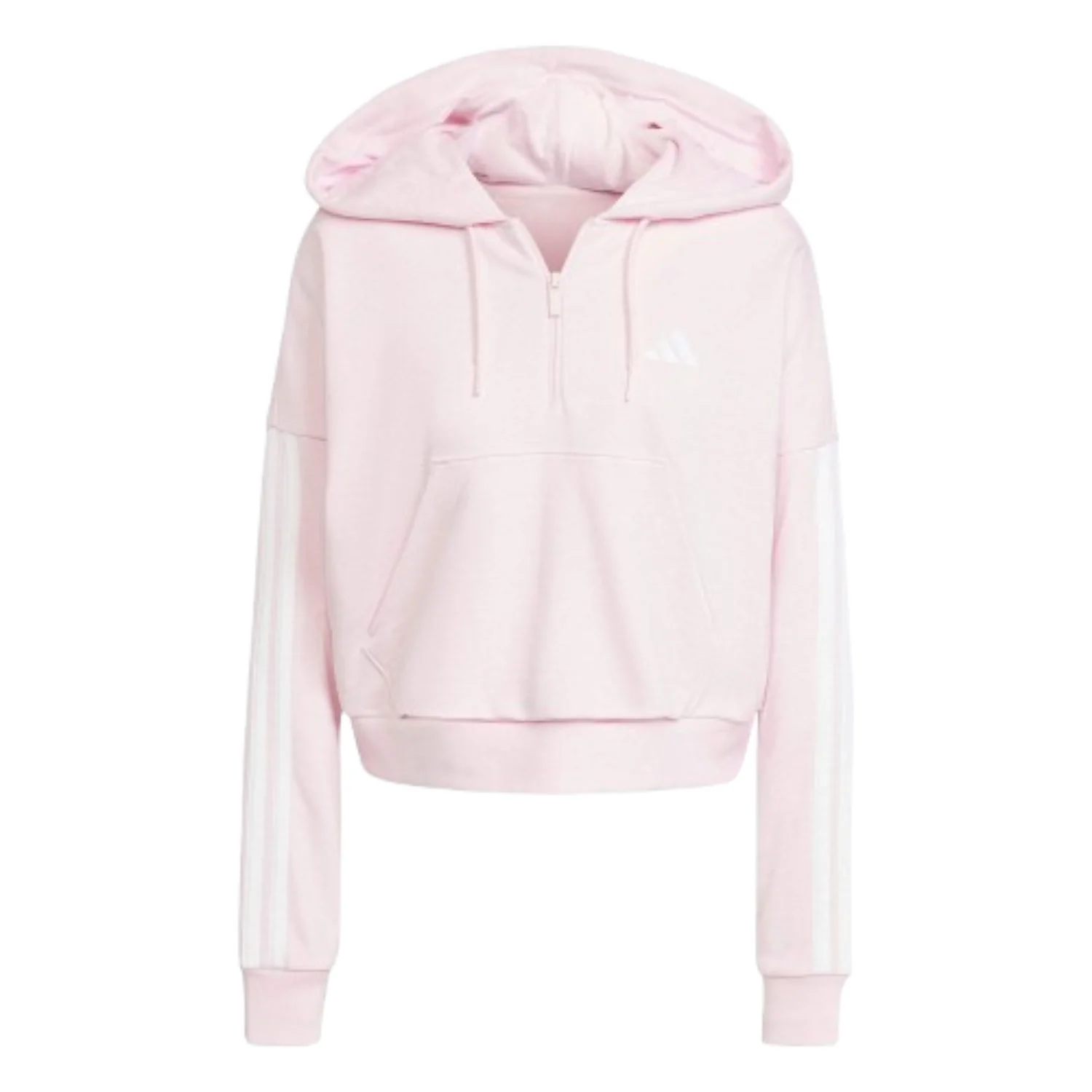 (WMNS) adidas Essentials 3-Stripes French Terry Quarter-Zip Hoodie Asia Sizing 'Pink' JN1943