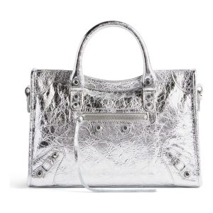 (WMNS) Balenciaga Le City Small Bag Metallized 'Silver' 7977892AA9R8122