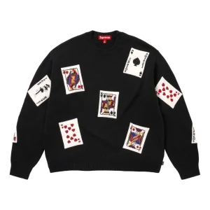 Supreme FW25 Beaded Cards Sweater 'Black' SUP-FW25-148-BLK