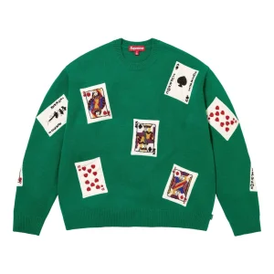 Supreme FW25 Beaded Cards Sweater 'Green' SUP-FW25-148-GRN