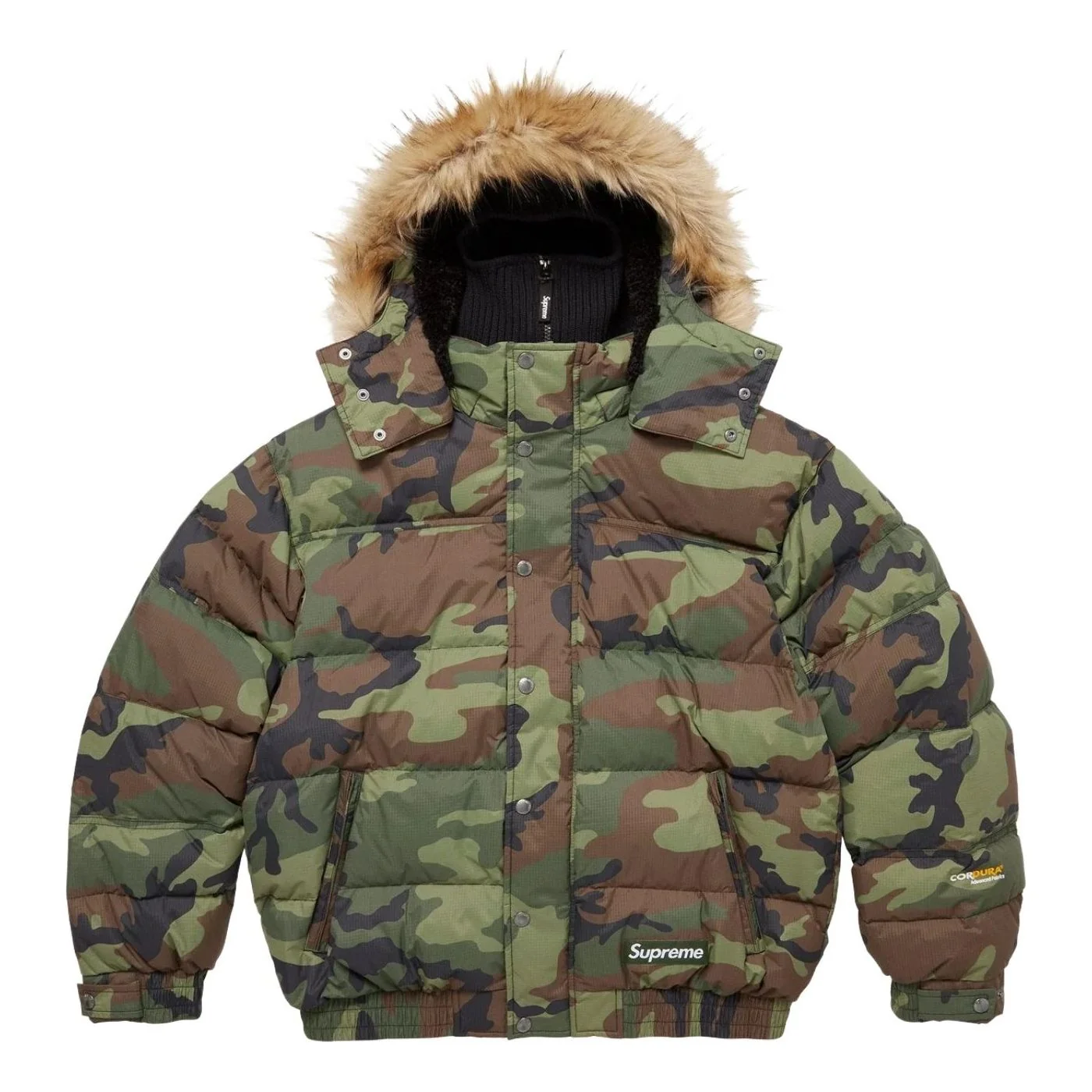 Supreme FW25 Facemask 700-Fill Down Puffer Jacket 'Woodland Camo' SUP-FW25-073-WLD