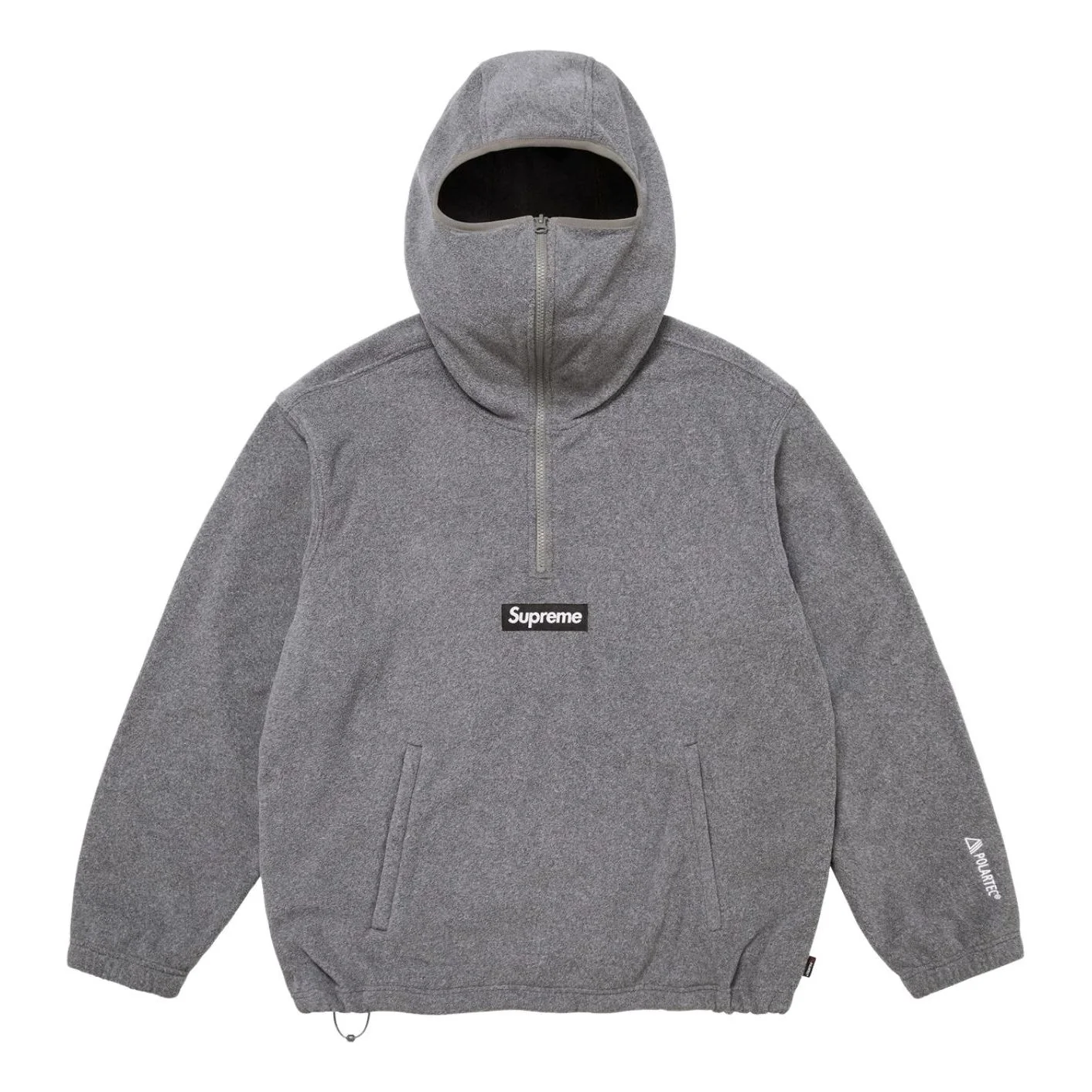 Supreme FW25 Polartec Face Mask Half Zip Hooded Sweatshirt 'Grey' SUP-FW25-064-GRY
