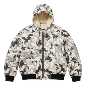 Supreme FW25 x Schott Shearling Hooded Work Jacket 'Snow Camo' SUP-FW25-051-CAM