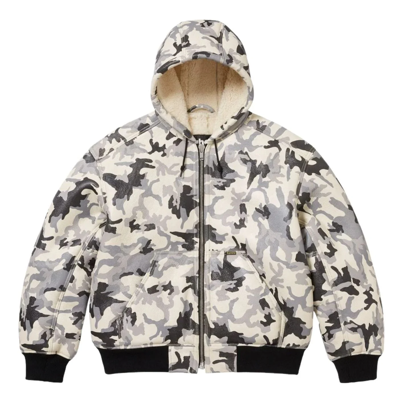 Supreme FW25 x Schott Shearling Hooded Work Jacket 'Snow Camo' SUP-FW25-051-CAM