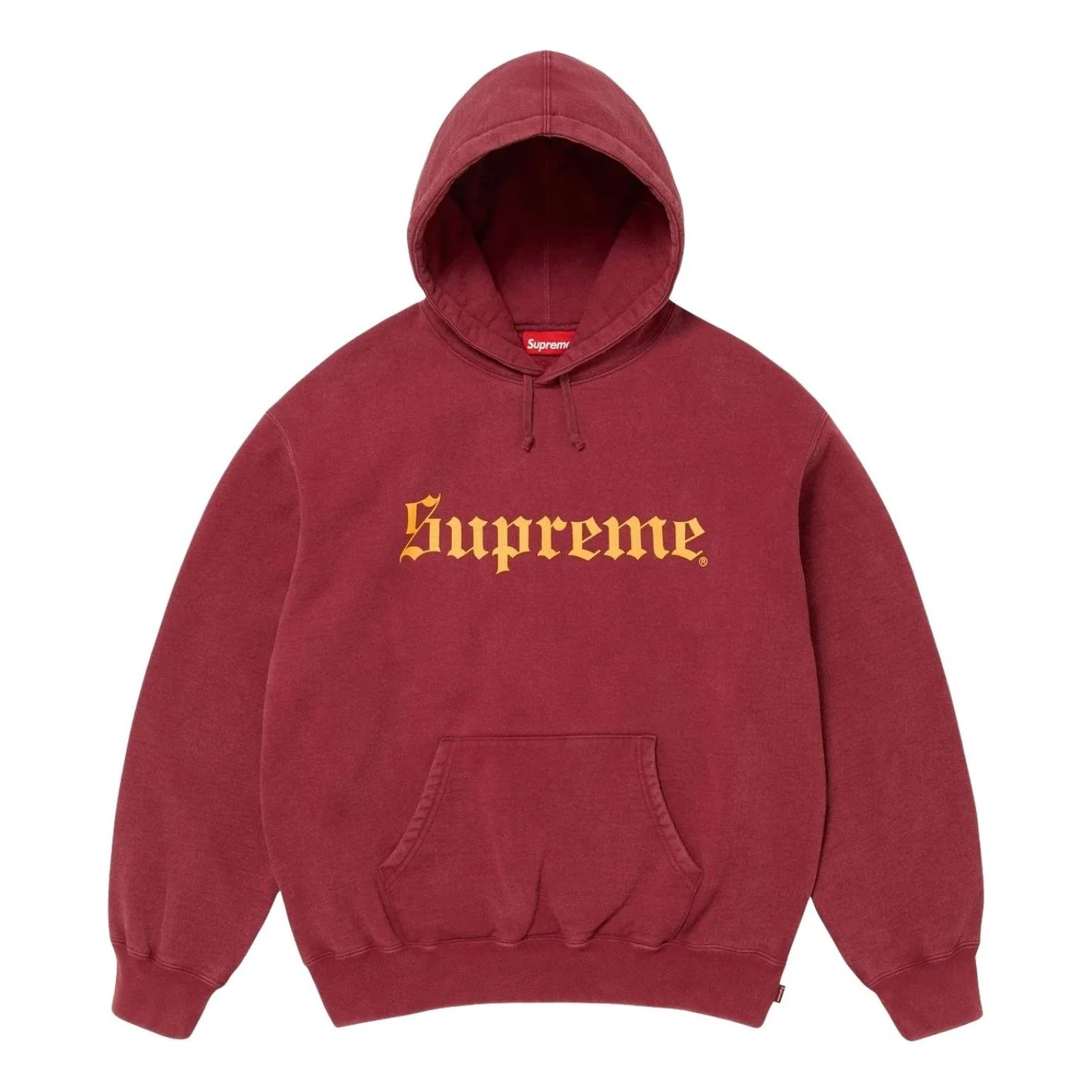 Supreme FW25 Washed Old English Hooded Sweatshirt 'Cardinal' SUP-FW25-107-CDL
