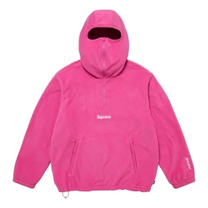 Supreme FW25 Polartec Face Mask Half Zip Hooded Sweatshirt 'Pink' SUP-FW25-064-PINK