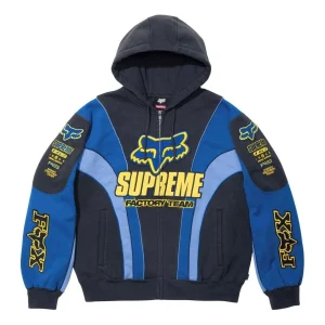 Supreme x Fox Racing Zip Up Hooded Sweatshirt 'Navy' FW25SW59-NAVY
