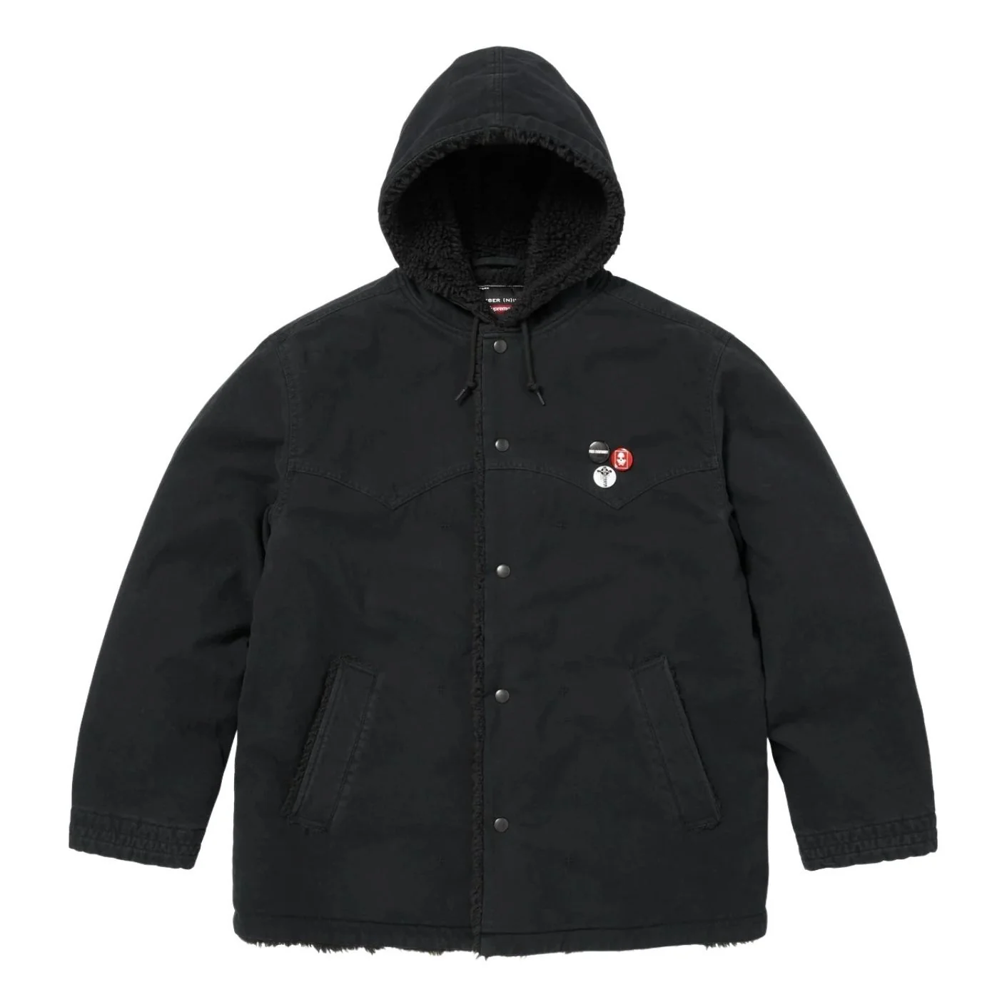 Supreme FW25 x Number (N)ine Faux Shearling Hooded Coat 'Black' FW25J49-BLACK