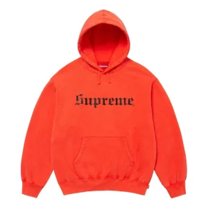 Supreme FW25 Washed Old English Hooded Sweatshirt 'Orange' SUP-FW25-107-ORG