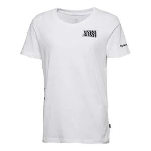 (WMNS) Converse Voltage T-Shirt Asia Sizing 'White Black' 10017752-A02