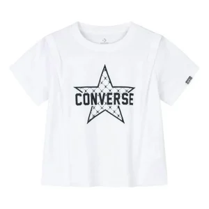 (WMNS) Converse Logo Printed T-Shirt Asia Sizing 'White Black' CV2422055GS-002