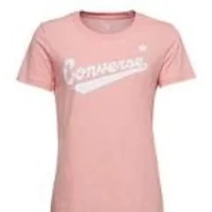 (WMNS) Converse Center Front Logo T-Shirt Asia Sizing 'Pink White' 10018268-A02