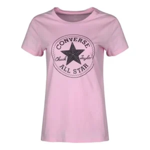 (WMNS) Converse Chuck Taylor T-Shirt Asia Sizing 'Pink Black' 10007542-A03