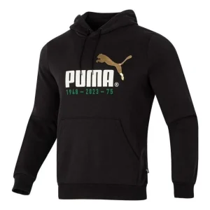 PUMA Logo Printed Casual Hoodie 'Black White' 678413-01