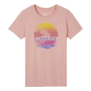 (WMNS) Converse Icon Remix Classic T-Shirt Asia Sizing 'Pink Yellow' 10017094-A05
