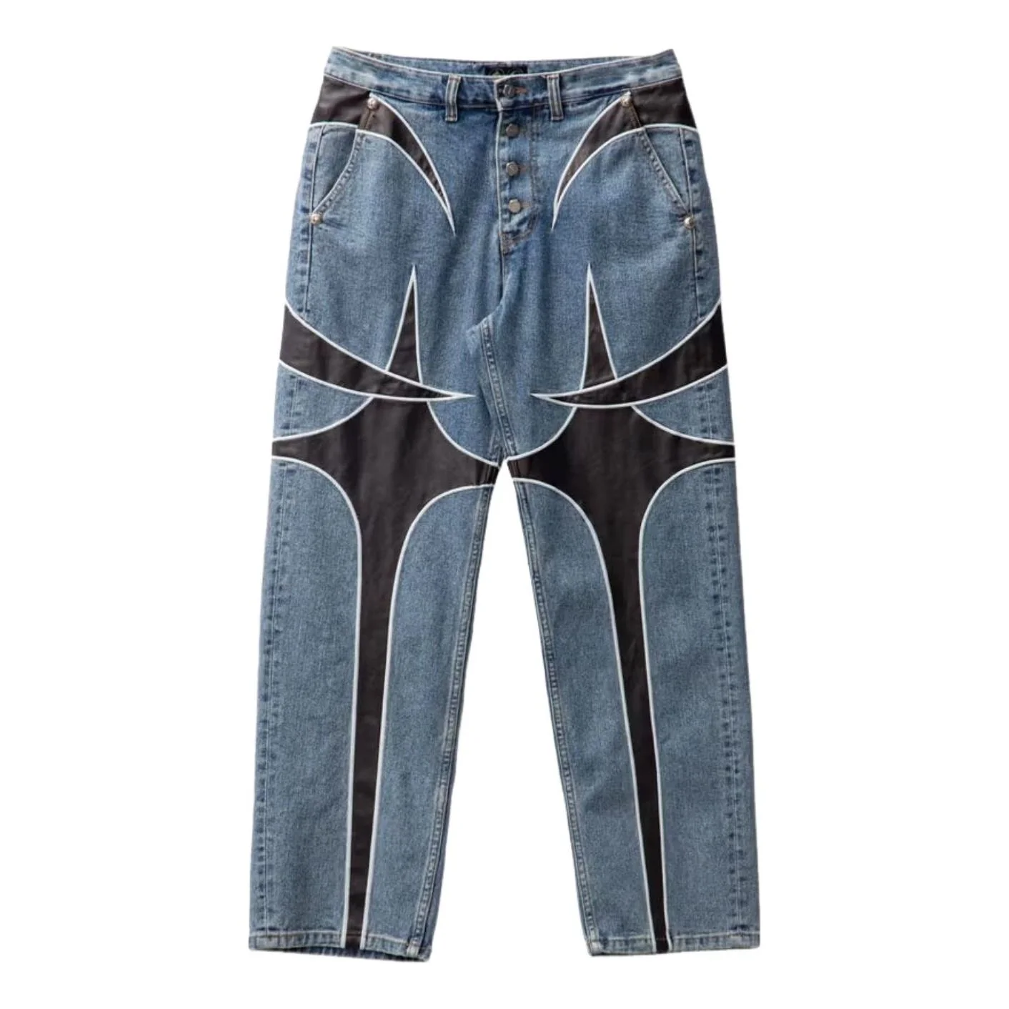 Thug Club TC Leather Denim Pants 'Blue' TC24PT0601