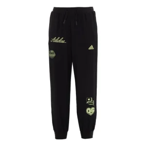 (GS) adidas Brand Love Woven Pants Asia Sizing 'Black' IA1577
