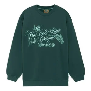 Li-Ning BADFIVE Sports Basketball Series Printing Loose Round Neck Pullover 'Dark Green' AWDRH65-1