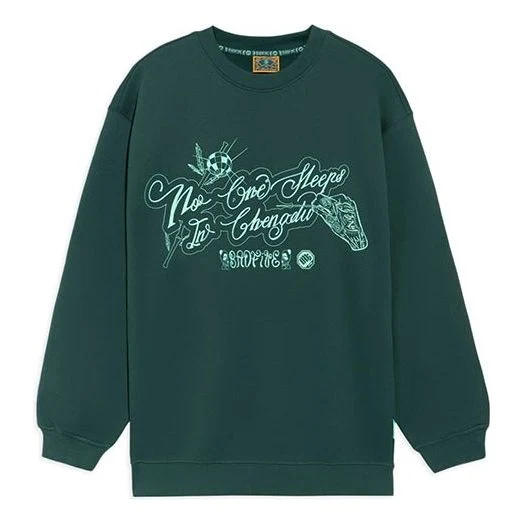 Li-Ning BADFIVE Sports Basketball Series Printing Loose Round Neck Pullover 'Dark Green' AWDRH65-1