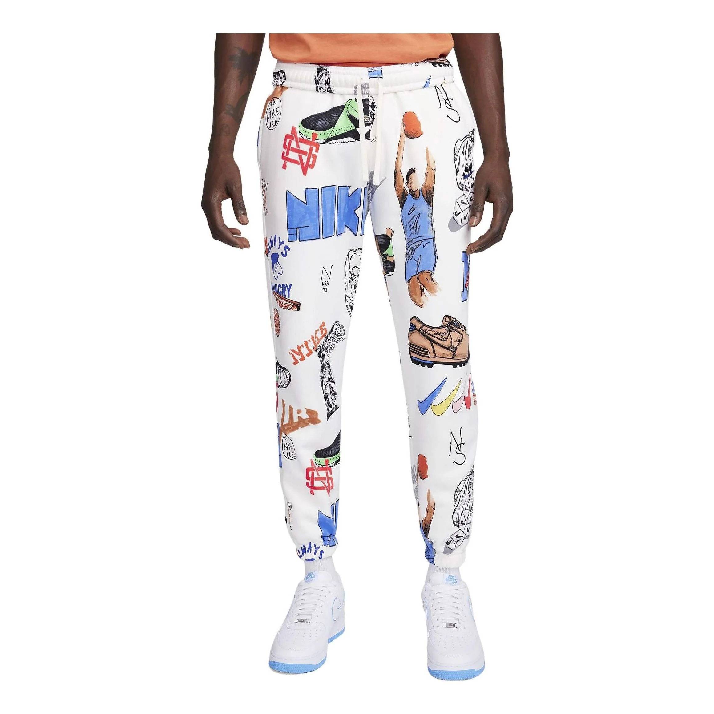 Nike Sportswear Club Fleece Printed Pants 'White' FV1922-133