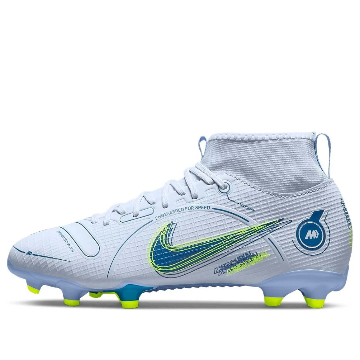 (GS) Nike JR Mercurial Superfly 8 Academy FG/MG 'White Blue' DJ2854-054