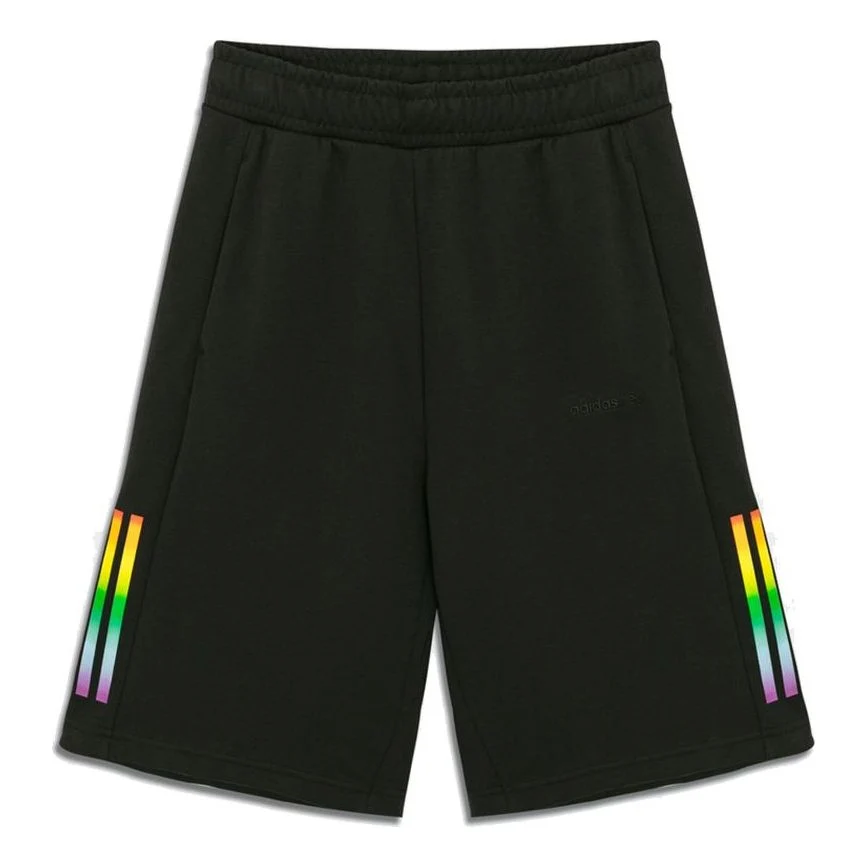 adidas neo Pd Short Gradient Stripe sPrinting Width Loose Sport Shorts Men's Black H65027