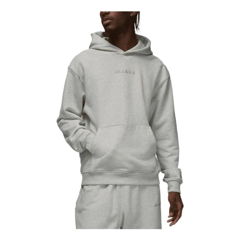 Air Jordan Alphabet Hooded Pullover Long Sleeves Hoodie Men's Grey FJ1966-050