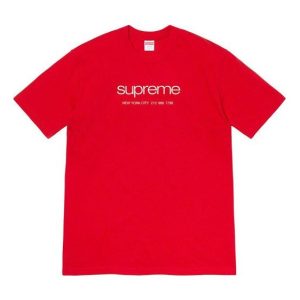 Supreme SS20 Week 1 Shop Tee Classic Logo Short Sleeve Unisex Red SUP-SS20-001