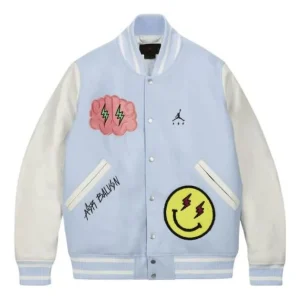 Air Jordan x J Balvin Varsity Jacket 'White Blue' DX1734-441