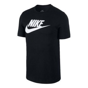 Nike Men's Sportswear Tee Icon Futura Casual Sport Alphabet Printing Round NeckShort Sleeve Men's Black AR5004-010