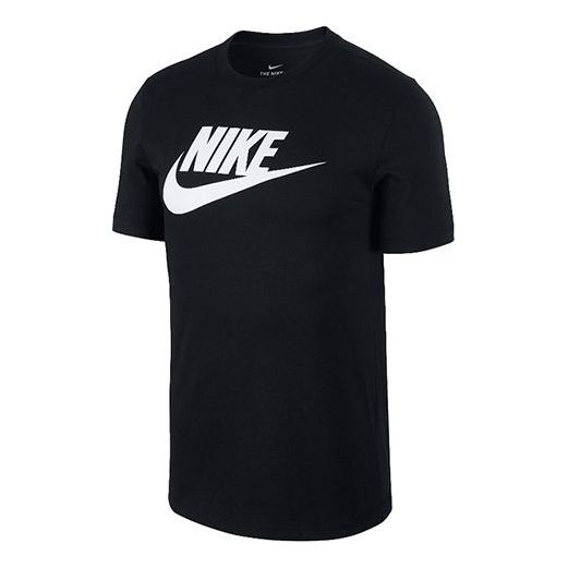 Nike Men's Sportswear Tee Icon Futura Casual Sport Alphabet Printing Round NeckShort Sleeve Men's Black AR5004-010