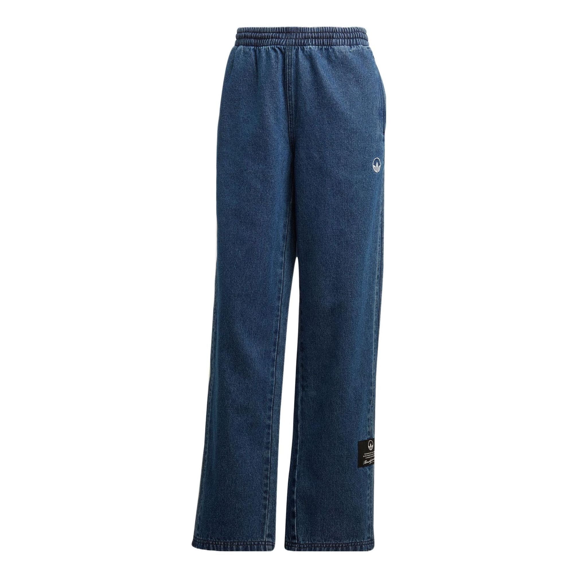 (WMNS) adidas Mid Waist Denim Pants Asia Sizing 'Blue' HL9058