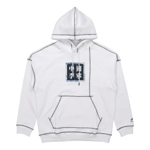 Li-Ning Paris Catwalk Loose Pullover Hoodie 'White Black' AWDQ257-1
